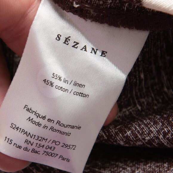 Sezane Camillo Trousers Polka Dot Pants Wide Leg Ecru Chocolate Brown Sz 42 New - Picture 5 of 8